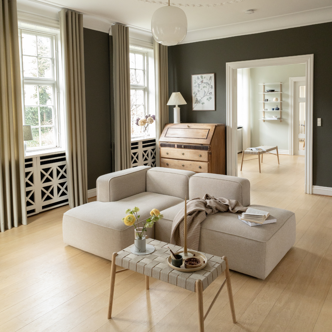 BASECAMP Small family - højre open end, 4 moduler, 210x250cm, Re-wool Beige nr. 218