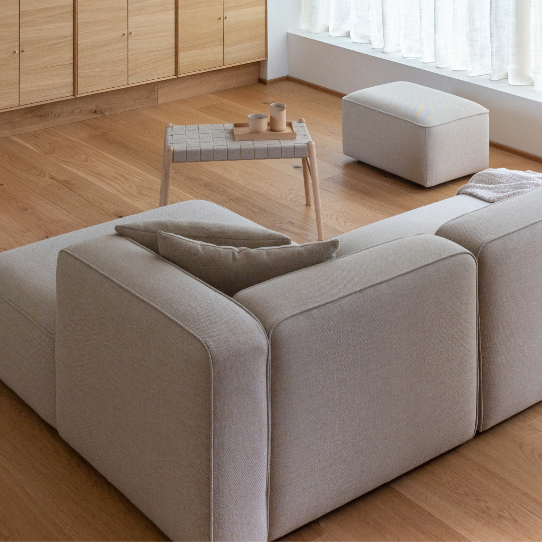 BASECAMP Small family - højre open end, 4 moduler, 210x250cm, Re-wool Beige nr. 218