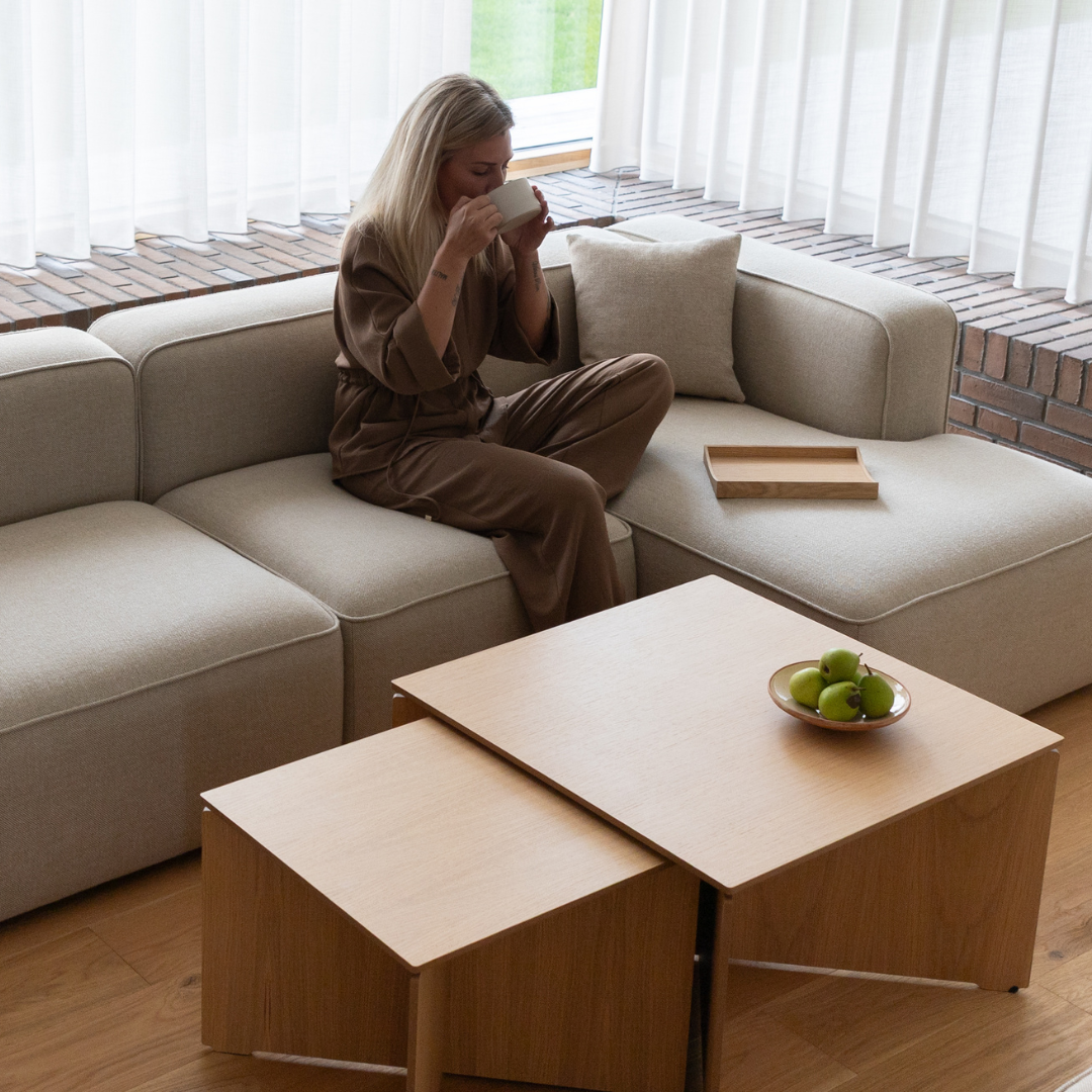 BASECAMP Small family - venstre open end, 4 moduler, 210x250cm, Cosmo Grey nr. 30