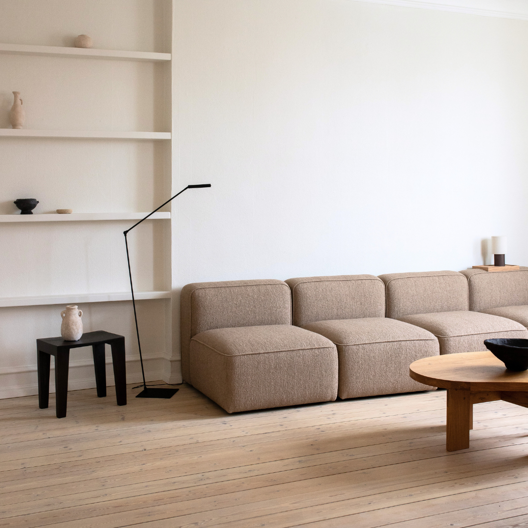 BASECAMP Small family - højre open end, 4 moduler, 210x250cm, Re-wool Beige nr. 218