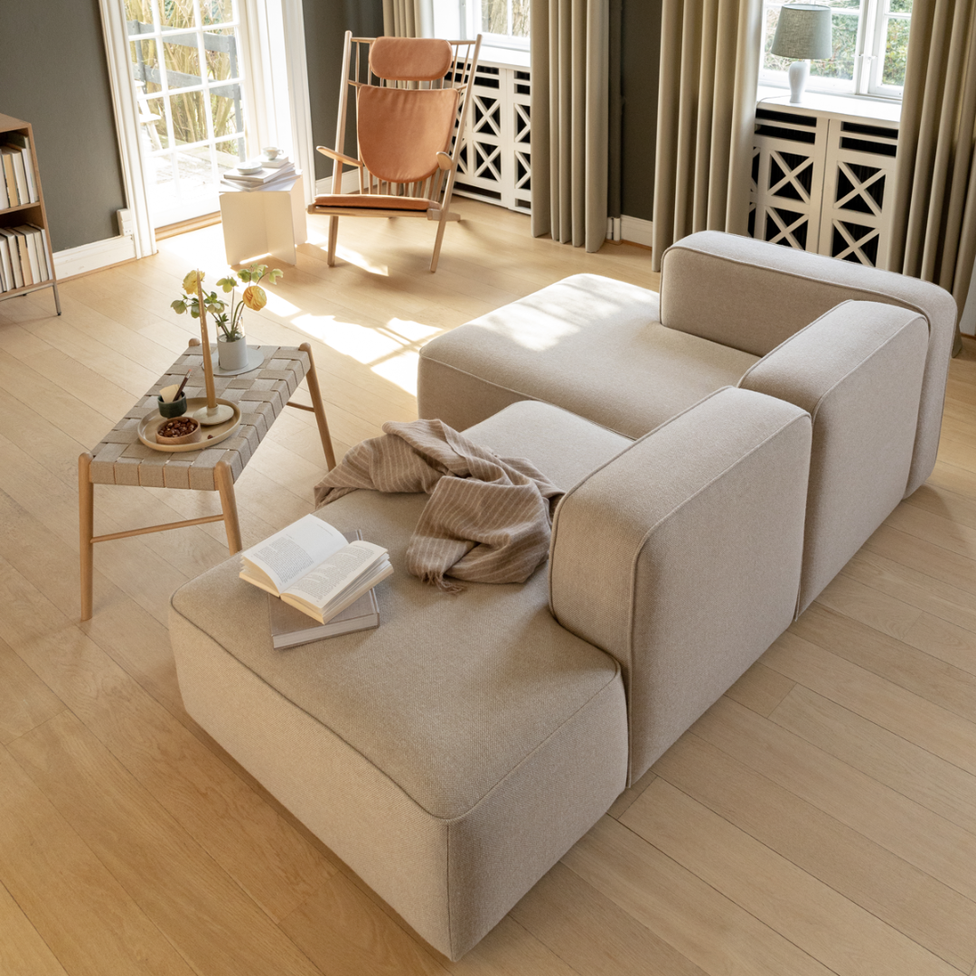 BASECAMP Small family - højre open end, 4 moduler, 210x250cm, Re-wool Beige nr. 218