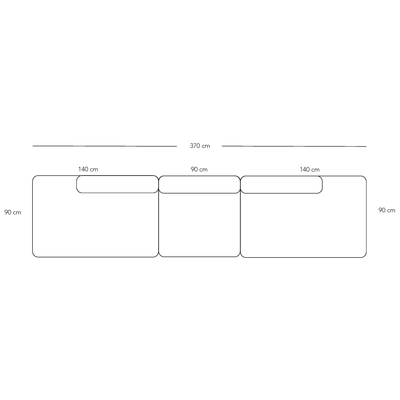 BASECAMP XL Midt Open End, 3 moduler, 90x370cm