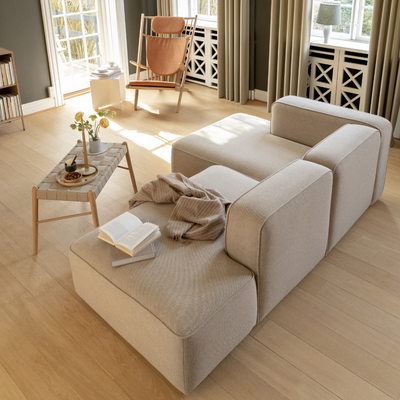 BASECAMP XL two seater - 2 moduler, Crush Bouclé Beige nr. 50