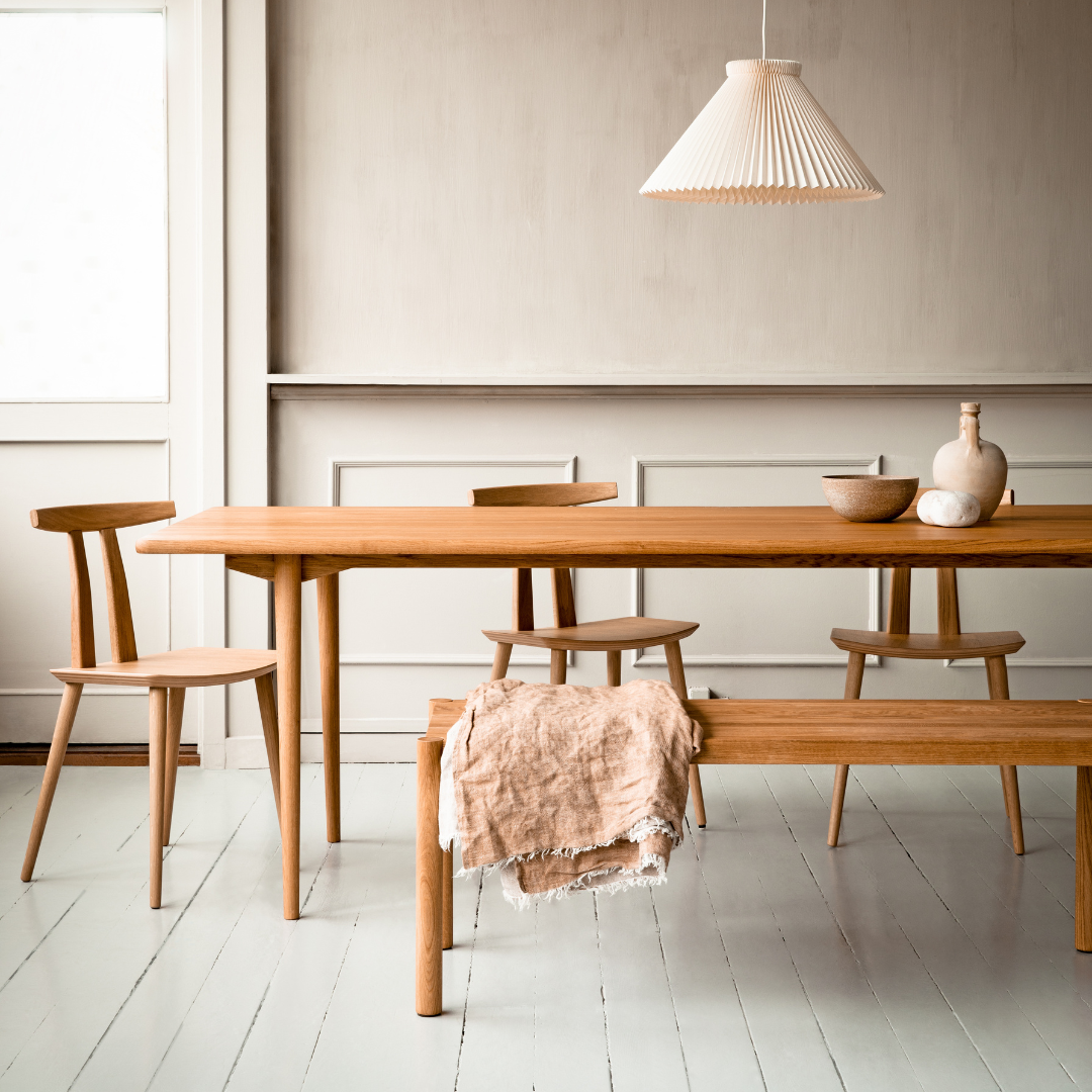 HOLMEN - Rektangulært spisebord, Egetræ, lys olie, lille