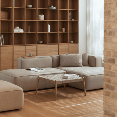 BASECAMP XL Deep Open End - venstre chaiselounge, 3 moduler, 160x340 cm