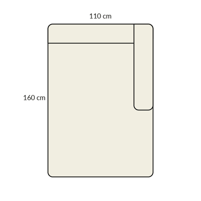 BASECAMP XL Chaiselongue - højre, 5D modul, 110x160cm