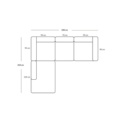 BASECAMP Small family - venstre open end, 4 moduler, 210x250cm