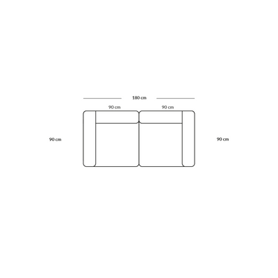 BASECAMP two seater - 2 moduler, 90x180cm
