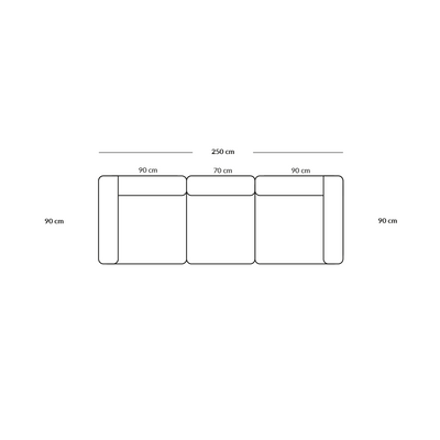 BASECAMP three seater - 3 moduler, 90x250cm