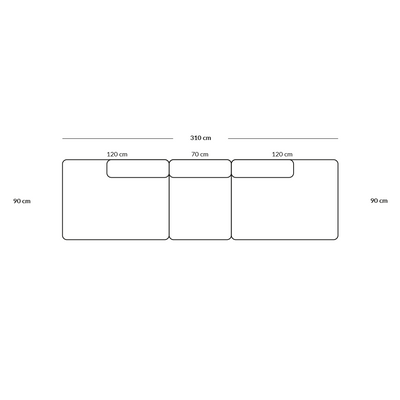 BASECAMP Midt Open End, 3 moduler, 90x310cm