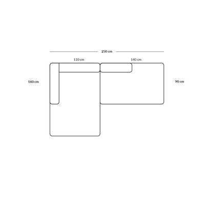 BASECAMP XL Small open end - højre, 2 moduler, Crush Bouclé Beige nr. 50