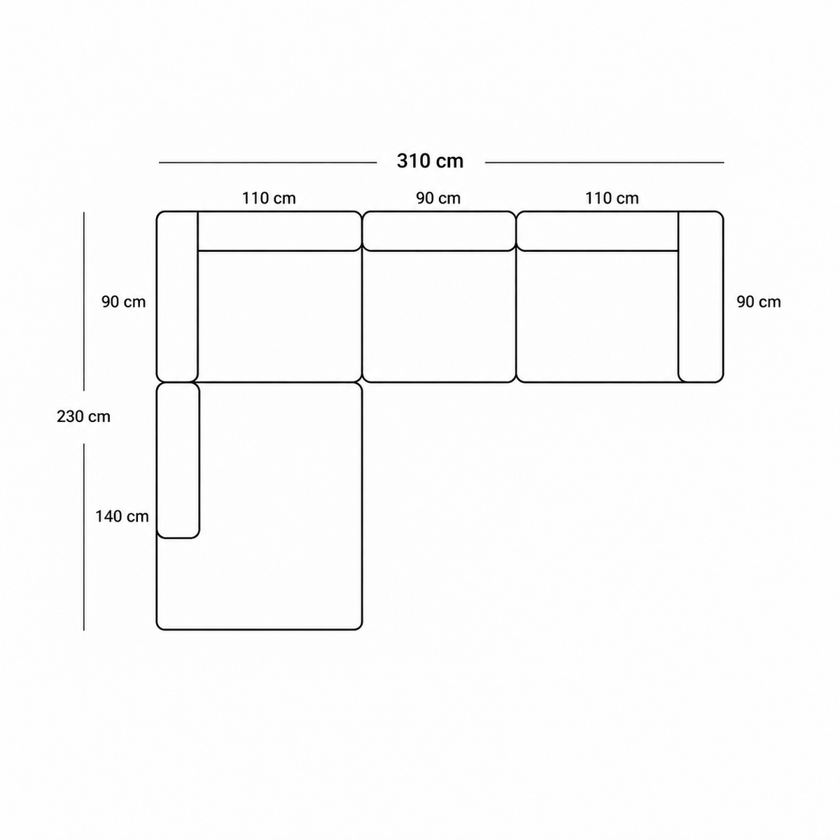 BASECAMP XL Small Family - Venstre Open End, 4 moduler, 230x310 cm