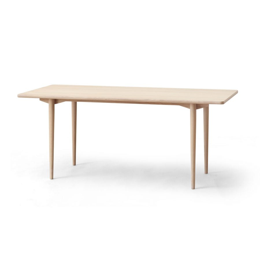 HOLMEN - Rektangulært spisebord, Egetræ, hvidolie, lille